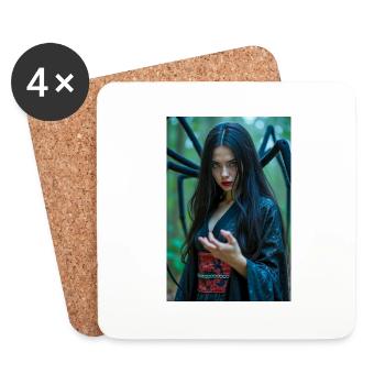 Jorōgumo Beautiful yet deadly spider woman in silk - Coasters (set of 4) - white - Front