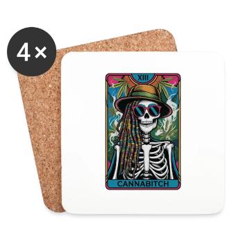 Tarotkarte - Untersetzer (4er-Set) - Weiß - Vorne