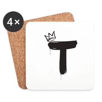 T - Coasters (set of 4) - white - Front