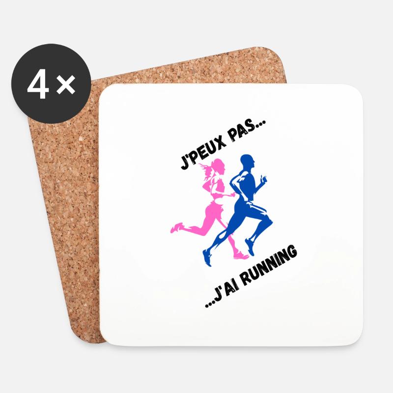 I can't I have Running - Untersetzer (4er-Set) - Weiß