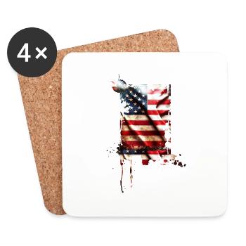 bad usa - Untersetzer (4er-Set) - Weiß - Vorne