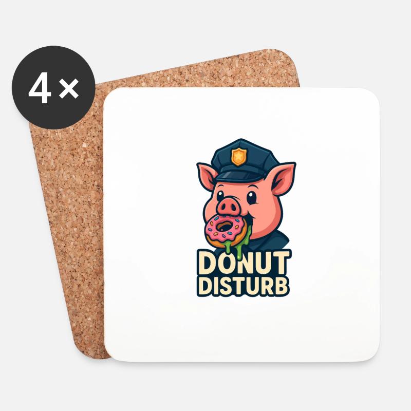 Donut Stören - Untersetzer (4er-Set) - Weiß