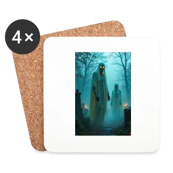 Dziady, Slavic ancestor spirits haunting graveyard - Coasters (set of 4) - white - Front