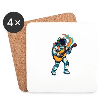 Cosmic Jam – Astronaut Rockt - Untersetzer (4er-Set) - Weiß - Vorne