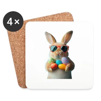 Osterhase - Untersetzer (4er-Set) - Weiß - Vorne