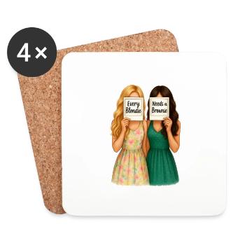 Every Blondie needs a Brownie - Freunde Motiv - Coasters (set of 4) - white - Front