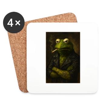 Rocker Kurmit - Coasters (set of 4) - white - Front