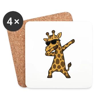giraffe dabbing - Untersetzer (4er-Set) - Weiß - Vorne