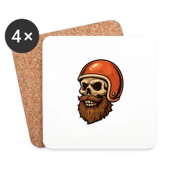 Skull Rider 01 - Untersetzer (4er-Set) - Weiß - Vorne