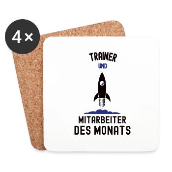 Mitarbeiter des Monats Trainer Sportlehrer Coach - Untersetzer (4er-Set) - Weiß - Vorne