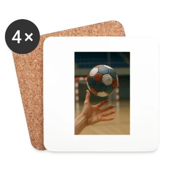 Handball - Untersetzer (4er-Set) - Weiß - Vorne