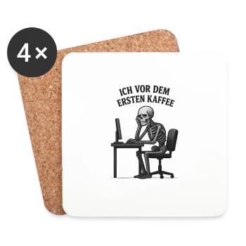 Vor dem ersten Kaffee - Untersetzer (4er-Set) - Weiß - Vorne