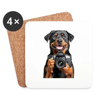 Rottweiler - Untersetzer (4er-Set) - Weiß - Vorne