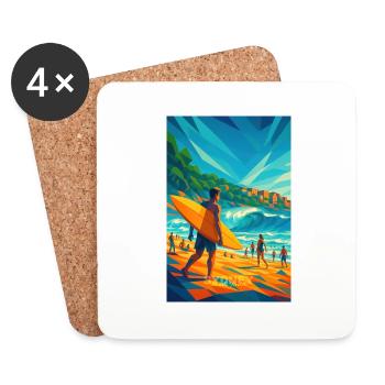 Sydney BONDI BEACH – Hauteur en harmonie - Dessous de verre (lot de 4) - blanc - Devant