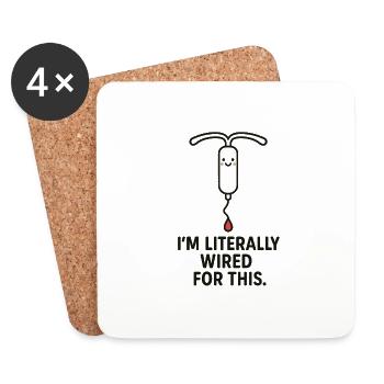 Wired for This – Spiral Design - Coasters (set of 4) - white - Front