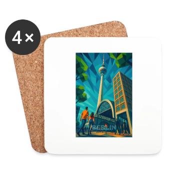 Berlin ALEXANDERPLATZ – Icon in Motion - Coasters (set of 4) - white - Front