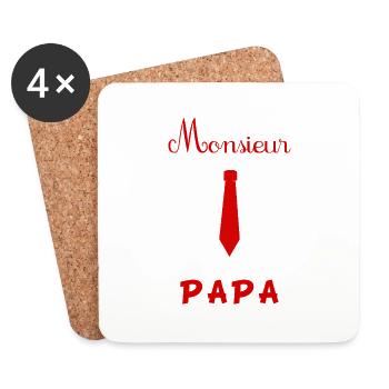 DAD. FATHER'S DAY. HAPPY FATHER'S DAY. HAPPY BIRTHDAY. - Coasters (set of 4) - white - Front