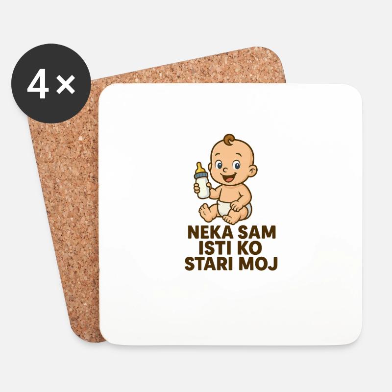 Neka san isti ko stari moj - Untersetzer (4er-Set) - Weiß