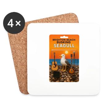 BBB Seagull Action Figure v3 - Coasters (set of 4) - white - Front
