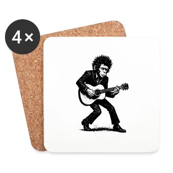 Singer Songwriter | The Monkey Dancer - Coasters (set of 4) - white - Front