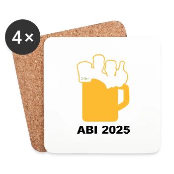 Bier Liga Logo ABI 2025 Maßkrug 2 - Untersetzer (4er-Set) - Weiß - Vorne