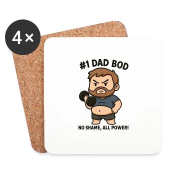 Dad Bod - Pas de honte, tout le pouvoir ! - Dessous de verre (lot de 4) - blanc - Devant