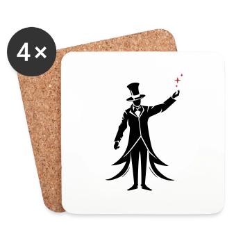 Magician Silhouette Wizard - Coasters (set of 4) - white - Front