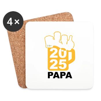 Bier Liga Logo Maßkrug Vatertag 2025 Papa 1 - Untersetzer (4er-Set) - Weiß - Vorne