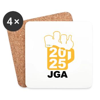 Bierliga Logo JGA 2025 Junggesellenabschied 2 - Untersetzer (4er-Set) - Weiß - Vorne