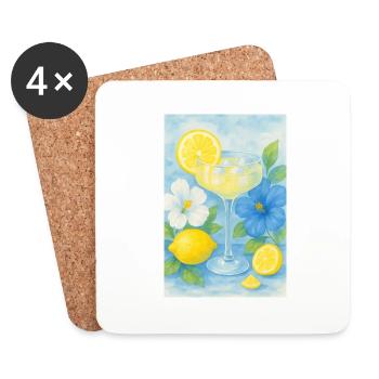 Summer holiday Cocktail - Untersetzer (4er-Set) - Weiß - Vorne