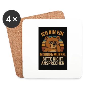 Morgenmuffel - Untersetzer (4er-Set) - Weiß - Vorne