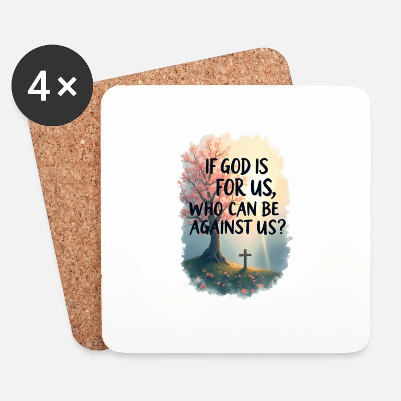 Wenn Gott für uns ist - Untersetzer (4er-Set) - Weiß