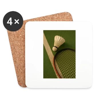 Sports - Badminton, ball and racket - Coasters (set of 4) - white - Front