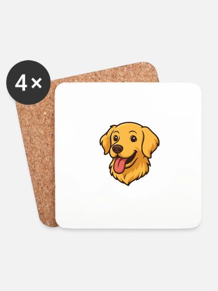 Dog - Untersetzer (4er-Set) - Weiß