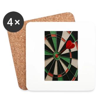 Sports - Fléchettes/Fléchettes - Dessous de verre (lot de 4) - blanc - Devant