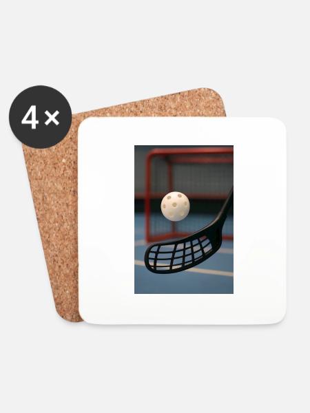 Sport - Floorball - Coasters (set of 4) - white
