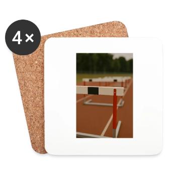 Sport - Hürden in der Leichtathletik - Untersetzer (4er-Set) - Weiß - Vorne