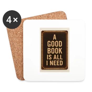 A good book is all I need - Coasters (set of 4) - white - Front