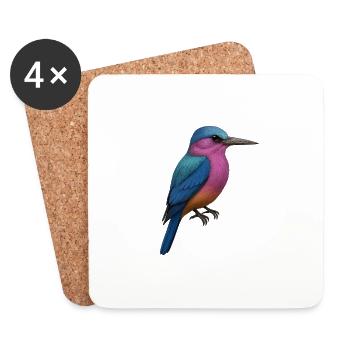 Kingfisher – Beauty of Silence - Coasters (set of 4) - white - Front