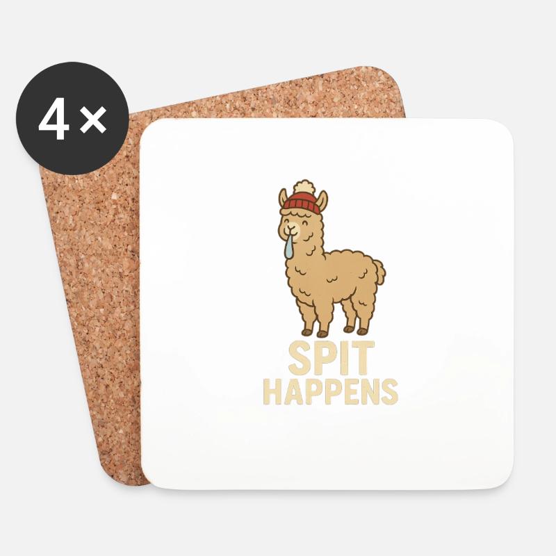 SPIT HAPPENS - Untersetzer (4er-Set) - Weiß