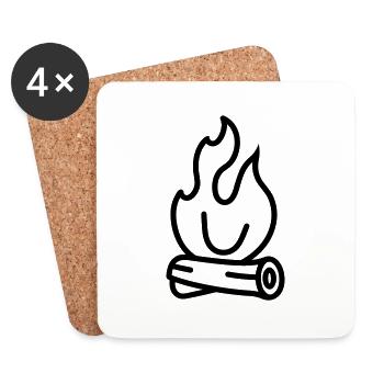 Lagerfeuer - Untersetzer (4er-Set) - Weiß - Vorne