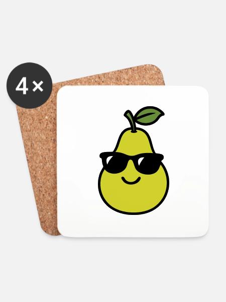 Pear Head - Coasters (set of 4) - white