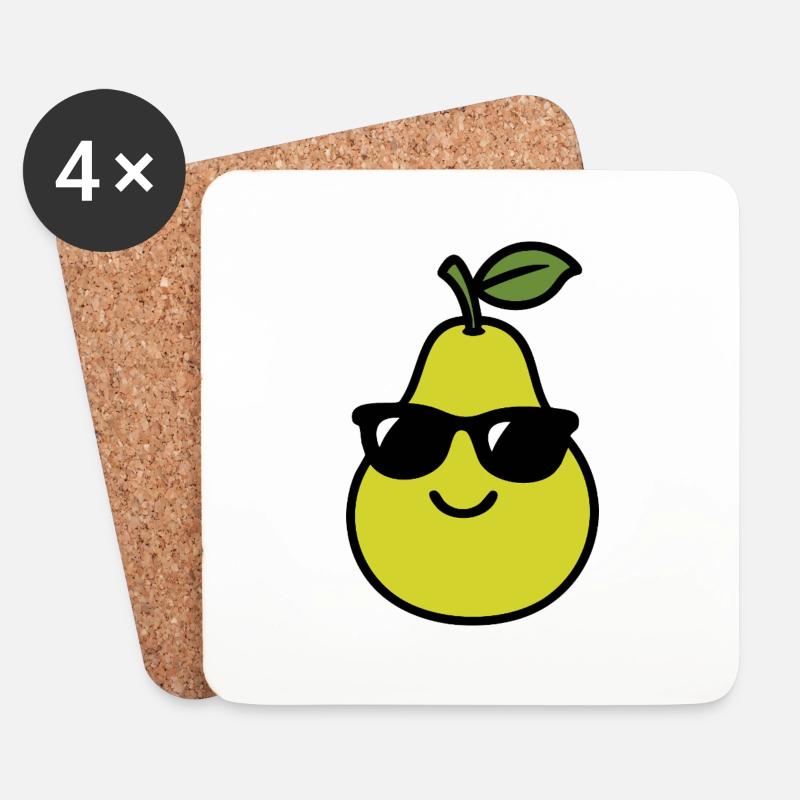 Pear Head - Coasters (set of 4) - white