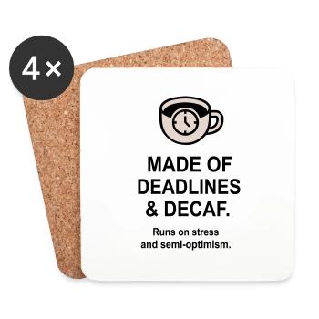 Dates limites et décaféiné - Dessous de verre (lot de 4) - blanc - Devant