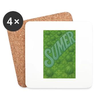 Sommer - Untersetzer (4er-Set) - Weiß - Vorne