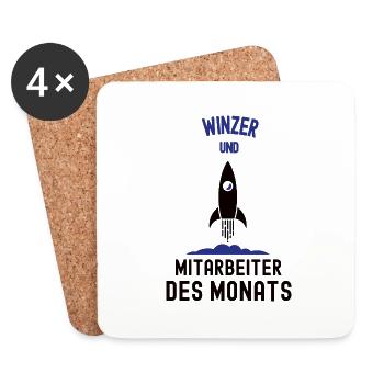 Mitarbeiter des Monats Winzer Bester Mann Winzerei - Untersetzer (4er-Set) - Weiß - Vorne