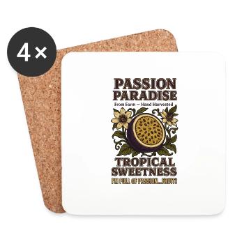 Passion Fruit Paradise Vintage - Dessous de verre (lot de 4) - blanc - Devant