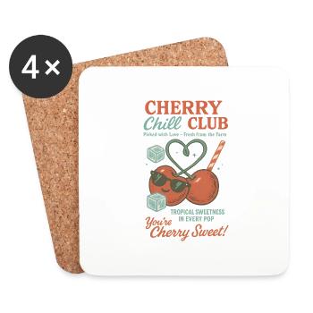 Cherry Chill Club Cherries - Coasters (set of 4) - white - Front