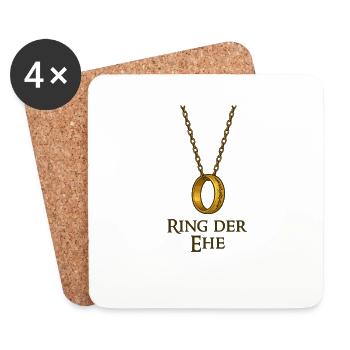 Ring der Ehe - Untersetzer (4er-Set) - Weiß - Vorne
