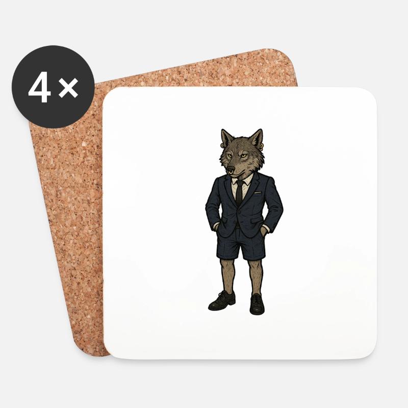 Successful wolf - Coasters (set of 4) - white